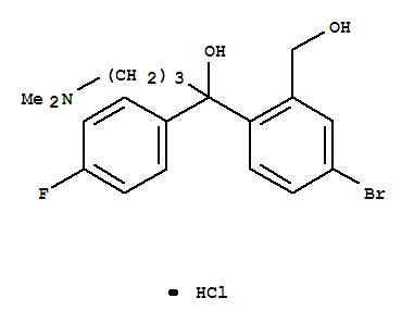 1-[4-溴-2-(羟基甲基)苯基]-4-(二甲基氨基)-1-(4-氟苯基)-1-丁醇盐酸盐结构式_508169-73-1结构式