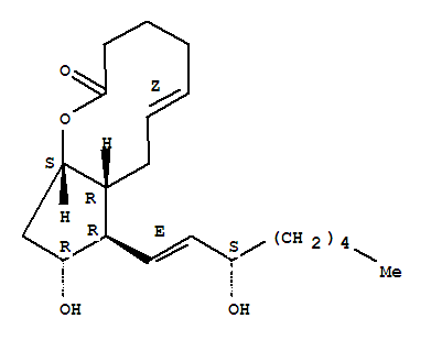 (5Z,9alpha,11alpha,13E,15S)-9,11,15-三羟基-前列腺-5,13-二烯-1-酸 1,9-内酯结构式_55314-48-2结构式