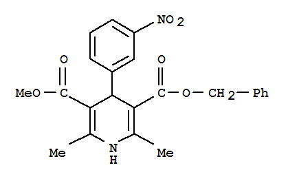 1,4-二氢-2,6-二甲基-4-(3-硝基苯基)-3,5-吡啶二羧酸 3-甲基 5-苄酯结构式_61311-83-9结构式