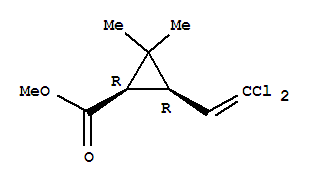 甲基 3-(2,2-二氯乙烯)-2,2-二甲基-环丙烷-1-羧酸结构式_61976-30-5结构式