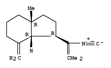 (1R,7aα)-八氢-1α-(1-异氰基-2-甲基-1-丙烯基)-3aα-甲基-7-亚甲基-1H-茚结构式_62078-10-8结构式