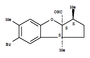 (3S)-7-溴-1,2,3,8b-四氢-3α,6,8bβ-三甲基-3aH-环戊并[b]苯并呋喃-3aβ-甲醛结构式_64052-99-9结构式