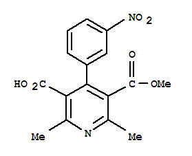 2,6-二甲基-4-(3-硝基-苯基)-吡啶-3,5-二羧酸甲酯结构式_64603-72-1结构式