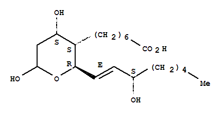 (2R,3S,4S)-四氢-4,6-二羟基-2-[(1E,3S)-3-羟基-1-辛烯-1-基]-2H-吡喃-3-庚酸结构式_64626-32-0结构式