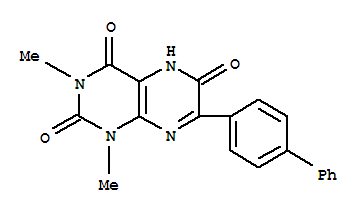  7-[1,1-联苯]-4-基-1,5-二氢-1,3-二甲基-2,4,6(3H)-蝶啶三酮结构式_65158-54-5结构式
