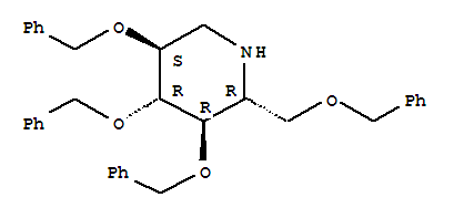 (2r,3r,4r,5s)-3,4,5-三(苯基甲氧基)-2-[(苯基甲氧基)甲基]-哌啶结构式_69567-11-9结构式