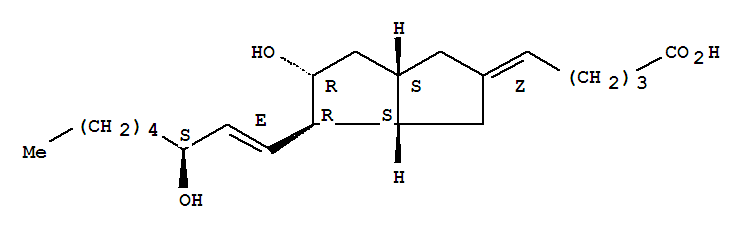 (5Z)-5-[(3aS,4R,5R,6aS)-5-羟基-4-[(1E,3S)-3-羟基-1-辛烯-1-基]六氢-2(1H)-并环戊二烯]戊酸结构式_69609-77-4结构式