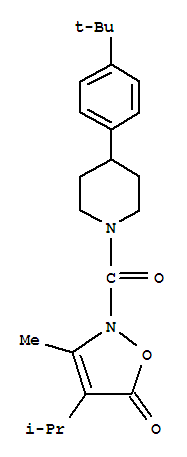 (9ci)-4-[4-(1,1-二甲基乙基)苯基]-1-[[3-甲基-4-(1-甲基乙基)-5-氧代-2(5h)-异噁唑基]羰基]-哌啶结构式_706804-85-5结构式