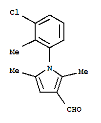 1-(3-氯-2-甲基苯基)-2,5-二甲基-1H-吡咯-3-甲醛结构式_710296-43-8结构式