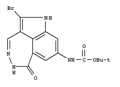 N-(2-溴-5,6-二氢-6-氧代-1H-吡咯并[4,3,2-ef][2,3]苯并二氮杂-8-基)-氨基甲酸-1,1-二甲基乙酯结构式_731810-59-6结构式
