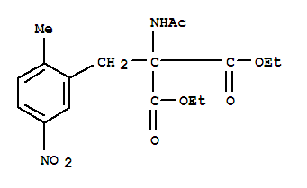 2-(乙酰胺)-2-(2-甲基-5-硝基苄基)丙二酸二乙酯结构式_74980-07-7结构式