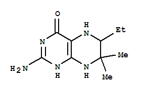 (9ci)-2-氨基-6-乙基-5,6,7,8-四氢-7,7-二甲基-4(1H)-蝶啶酮结构式_754142-86-4结构式