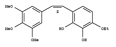 (Z)-3-乙氧基-6-(3,4,5-三甲氧基苯乙烯)-1,2-苯二醇结构式_757996-17-1结构式