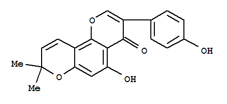 5-羟基-3-(4-羟基苯基)-8,8-二甲基-4H,8H-苯并[1,2-B:3,4-B’]二吡喃-4-酮结构式_76166-59-1结构式