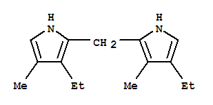 (9ci)-3-乙基-2-[(4-乙基-3-甲基-1H-吡咯-2-基)甲基]-4-甲基-1H-吡咯结构式_763885-46-7结构式