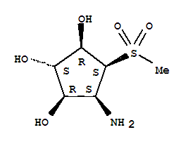 (9ci)-4-氨基-5-(甲基磺酰基)-1,2,3-环戊烷三醇结构式_764621-17-2结构式