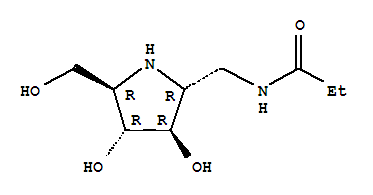 (9CI)-N-[[(2R,3R,4R,5R)-3,4-二羟基-5-(羟基甲基)-2-吡咯烷]甲基]-丙酰胺结构式_765308-94-9结构式