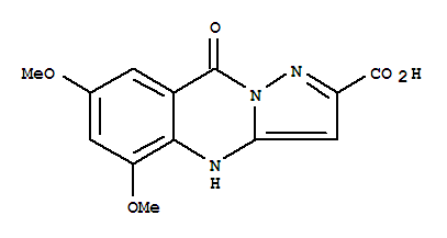 4,9-二氢-5,7-二甲氧基-9-氧代-吡唑并[5,1-b]喹唑啉-2-羧酸结构式_76745-64-7结构式