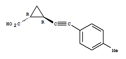 反式-(9ci)-2-[(4-甲基苯基)乙炔]-环丙烷羧酸结构式_774125-38-1结构式