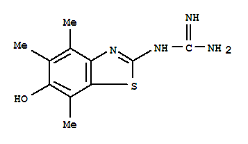 (9ci)-(6-羟基-4,5,7-三甲基-2-苯并噻唑)-胍结构式_774518-64-8结构式