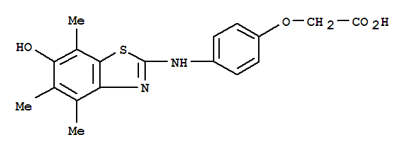 (9ci)-[4-[(6-羟基-4,5,7-三甲基-2-苯并噻唑)氨基]苯氧基]-乙酸结构式_783268-37-1结构式