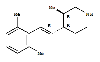 (3r,4r)-rel-(9ci)-4-[(1e)-2-(2,6-二甲基苯基)乙烯]-3-甲基哌啶结构式_794472-45-0结构式
