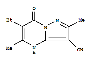 (9CI)-6-乙基-4,7-二氢-2,5-二甲基-7-氧代-吡唑并[1,5-a]嘧啶-3-甲腈结构式_799250-60-5结构式