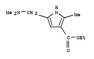 (9ci)-5-[(二甲基氨基)甲基]-2-甲基-1H-吡咯-3-羧酸乙酯结构式_805968-66-5结构式