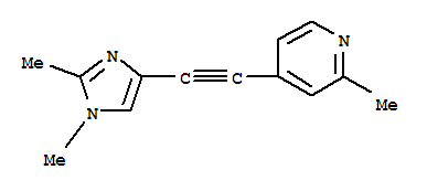(9CI)-4-[(1,2-二甲基-1H-咪唑-4-基)乙炔]-2-甲基-吡啶结构式_824431-72-3结构式