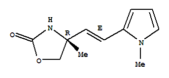 (4r)-(9ci)-4-甲基-4-[(1e)-2-(1-甲基-1H-吡咯-2-基)乙烯]-2-噁唑烷酮结构式_827344-01-4结构式