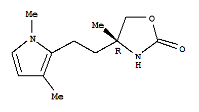 (4r)-(9ci)-4-[2-(1,3-二甲基-1H-吡咯-2-基)乙基]-4-甲基-2-噁唑烷酮结构式_827344-89-8结构式