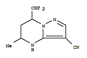 (9ci)-7-(二氟甲基)-4,5,6,7-四氢-5-甲基-吡唑并[1,5-a]嘧啶-3-甲腈结构式_828272-55-5结构式