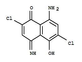 8-氨基-2,6-二氯-5-羟基-4-亚氨基-1(4H)-萘酮结构式_828934-33-4结构式
