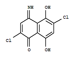 2,6-二氯-5,8-二羟基-4-亚氨基-1(4H)-萘酮结构式_828934-34-5结构式