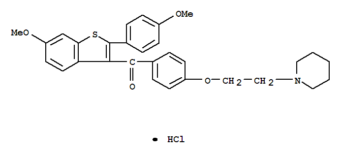 [6-羟基-2-(4-羟基苯基)-苯并噻吩-3-基]-[4-[2-(1-哌啶)乙氧基]苯基]-甲酮结构式_84541-36-6结构式