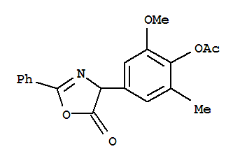 (5CI)-4-(4-羟基-5-甲氧基-间甲苯)-2-苯基-2-噁唑啉-5-酮-乙酯结构式_855417-00-4结构式