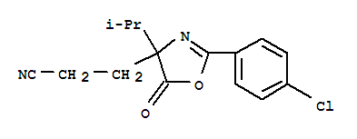  2-(4-氯苯基)-4,5-二氢-4-(1-甲基乙基)-5-氧代-4-噁唑丙腈结构式_86435-52-1结构式