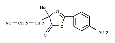  4,5-二氢-4-甲基-2-(4-硝基苯基)-5-氧代-4-噁唑丙腈结构式_86435-54-3结构式