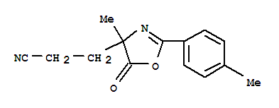  4,5-二氢-4-甲基-2-(4-甲基苯基)-5-氧代-4-噁唑丙腈结构式_86435-56-5结构式