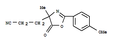  4,5-二氢-2-(4-甲氧基苯基)-4-甲基-5-氧代-4-噁唑丙腈结构式_86435-57-6结构式