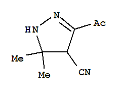 (9ci)-3-乙酰基-4,5-二氢-5,5-二甲基-1H-吡唑-4-甲腈结构式_86556-93-6结构式