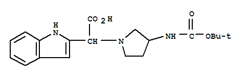 (3-Boc-氨基-1-吡咯烷)-(1H-吲哚-2-基)-乙酸结构式_885276-31-3结构式