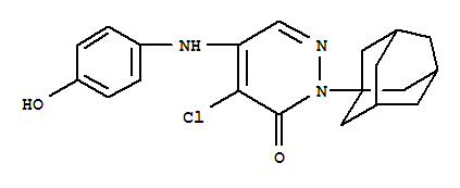 4-氯-5-[(4-羟基苯基)氨基]-2-三环[3.3.1.13,7]-1-癸基-3(2H)-吡嗪酮结构式_899404-02-5结构式