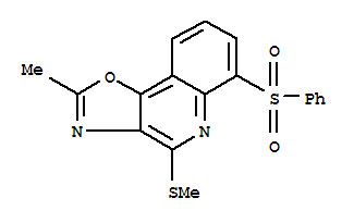 2-甲基-4-(甲基硫代)-6-(苯基磺酰基)-噁唑并[4,5-c]喹啉结构式_899793-18-1结构式
