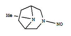 (7ci)-8-甲基-3-亚硝基-3,8-二氮杂双环[3.2.1]辛烷结构式_90049-31-3结构式