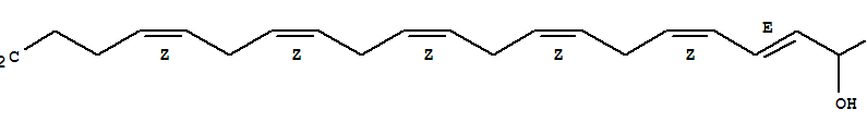 (4Z,7Z,10Z,13Z,16Z,18E)-20-羟基-4,7,10,13,16,18-二十二碳六烯酸结构式_90906-41-5结构式