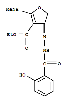 (9ci)-4,5-二氢-4-[(2-羟基苯甲酰基)亚肼基]-2-(甲基氨基)-3-呋喃羧酸乙酯结构式_909768-70-3结构式