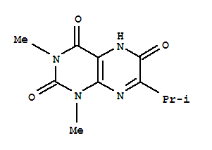  1,5-二氢-1,3-二甲基-7-(1-甲基乙基)-2,4,6(3H)-蝶啶三酮结构式_928336-45-2结构式