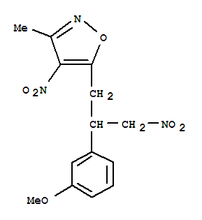 5-[2-(3-甲氧基苯基)-3-硝基丙基]-3-甲基-4-硝基-异噁唑结构式_929719-06-2结构式