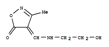 (9ci)-4-[[(2-羟基乙基)氨基]亚甲基]-3-甲基-5(4H)-异噁唑酮结构式_98334-79-3结构式